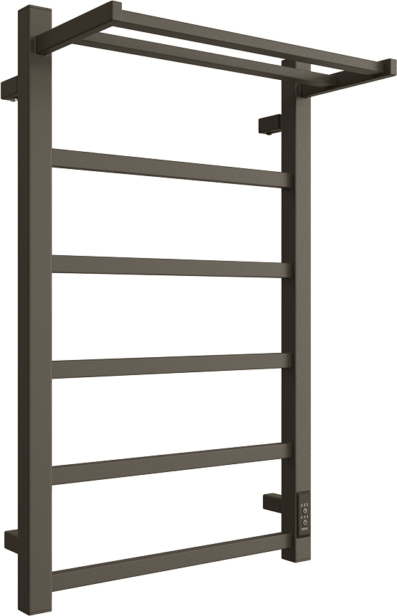 

Полотенцесушитель электрический Двин Fj Plaza Neo 4657795054389 80x55 см, подключение справа, слева, графит, лесенка, с полкой
