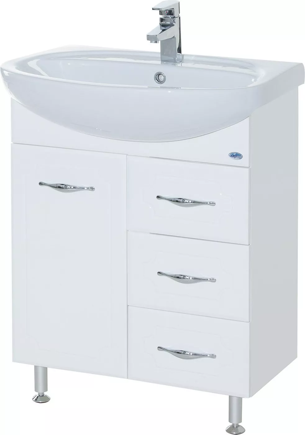 

Тумба с раковиной Bellezza Стелла 65 3 ящика белая