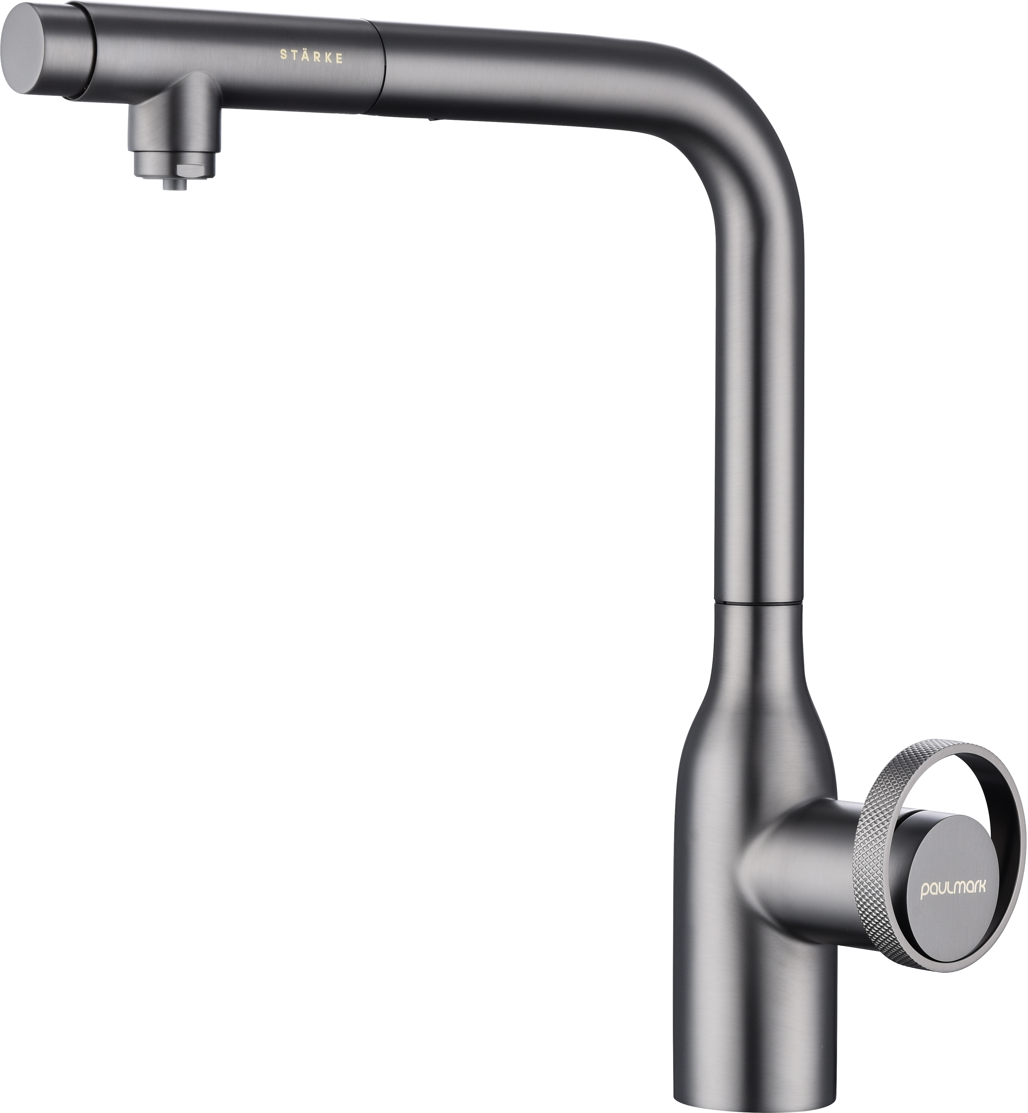 

Смеситель для кухни Paulmark Urban Ur213104-GM вороненая сталь