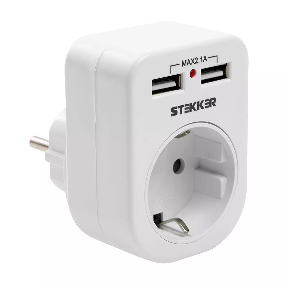 

Переходник сетевой с 2хUSB Stekker 1гн с/з ADP16-24-20 39626