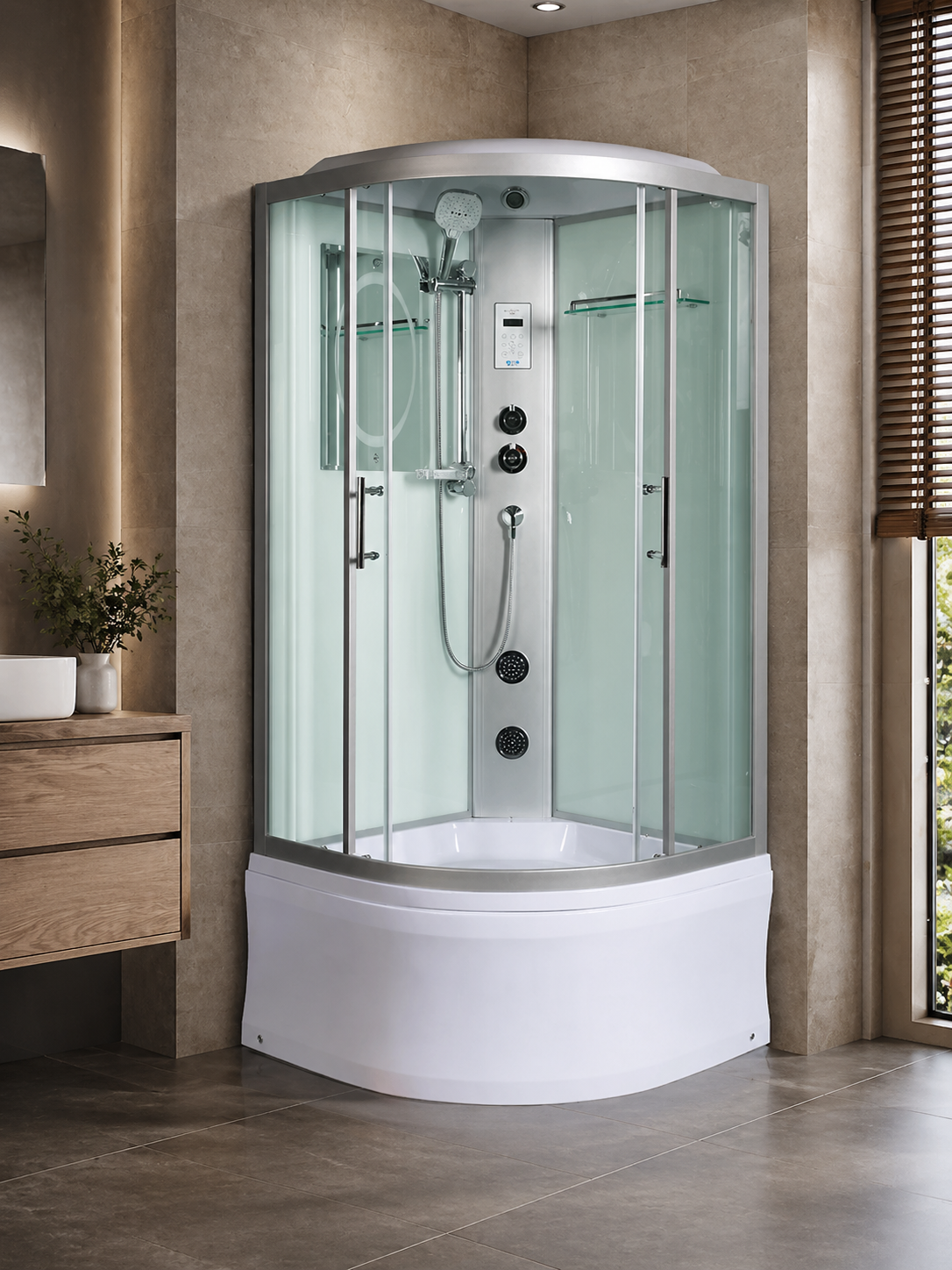 Душевая кабина WeltWasser WW500 Halle 904 90x90 10000003248 профиль хром, стекло прозрачное