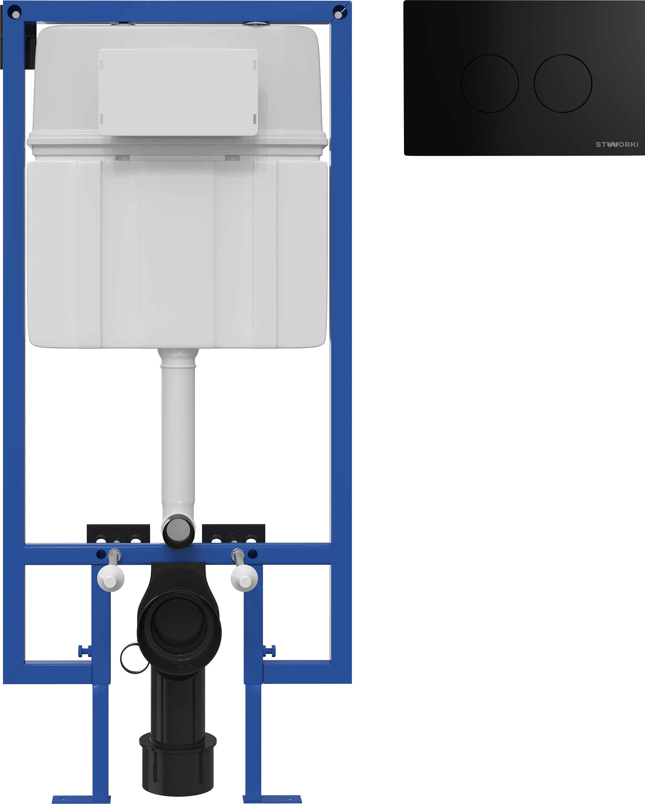 

Система инсталляции для унитазов STWORKI 510163 с кнопкой смыва 500471 черная матовая