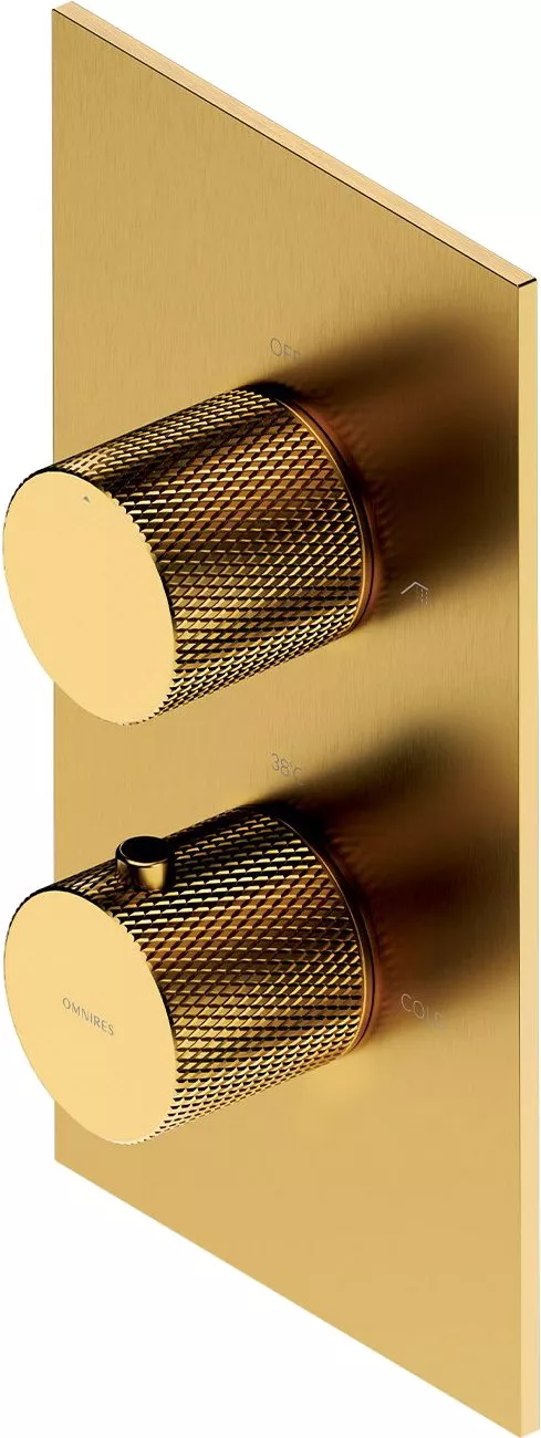 

Термостат Omnires Contour CT8036GLB C ВНУТРЕННЕЙ ЧАСТЬЮ, для душа, золото