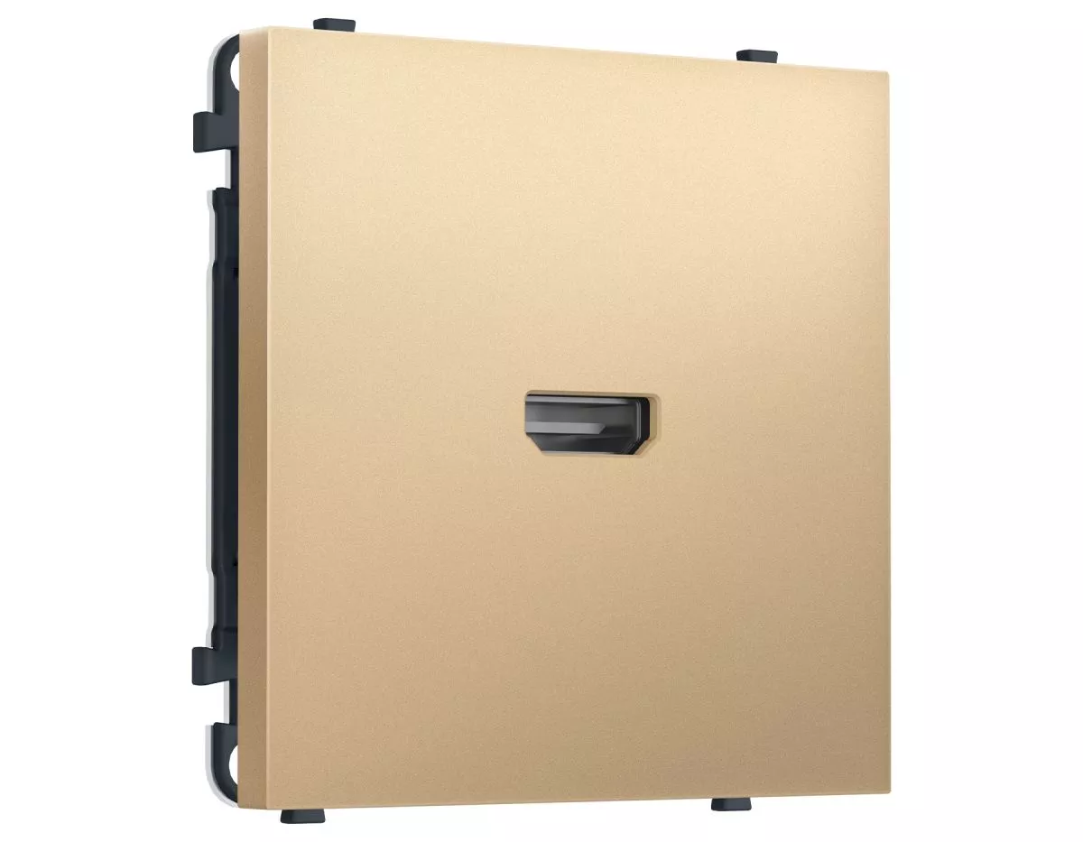 Комплект механизма розетки HDMI 2.1 (Золото Мягкое касание) Ambrella Volt QUANT PRO MS894030