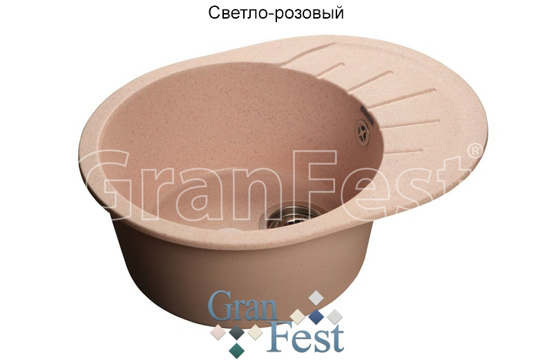 

Мойка из мрамора GRANFEST Rondo (R-580 L св-роз)