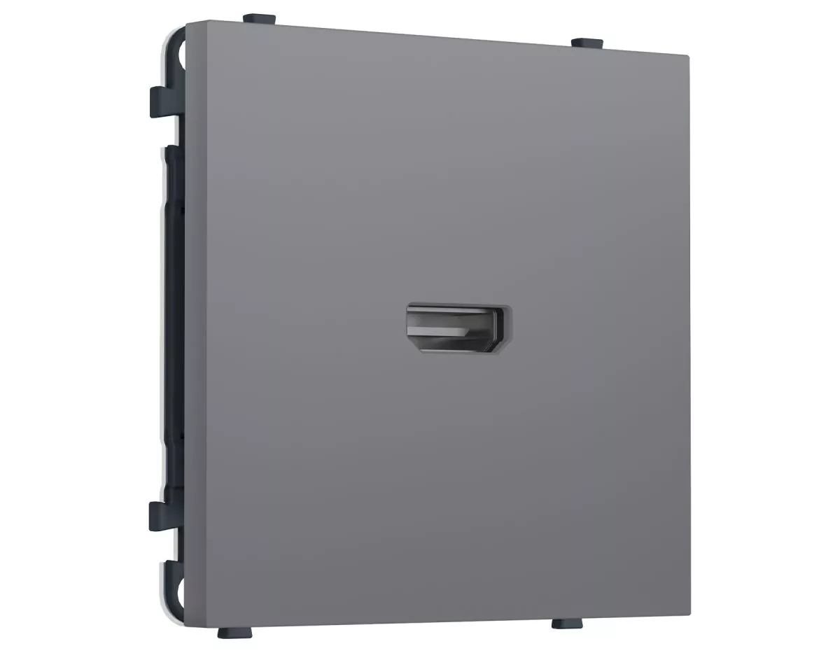Комплект механизма розетки HDMI 2.1 (Платиново-серый Мягкое касание) Ambrella Volt QUANT PRO MS874030