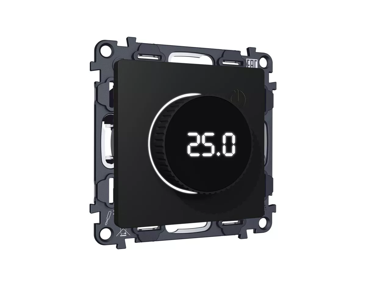 

Комплект механизма терморегулятора с цифровым дисплеем с подсветкой и датчиком для теплого пола ALFA Ambrella Volt Quant (AP8058, VM1385) MA805810