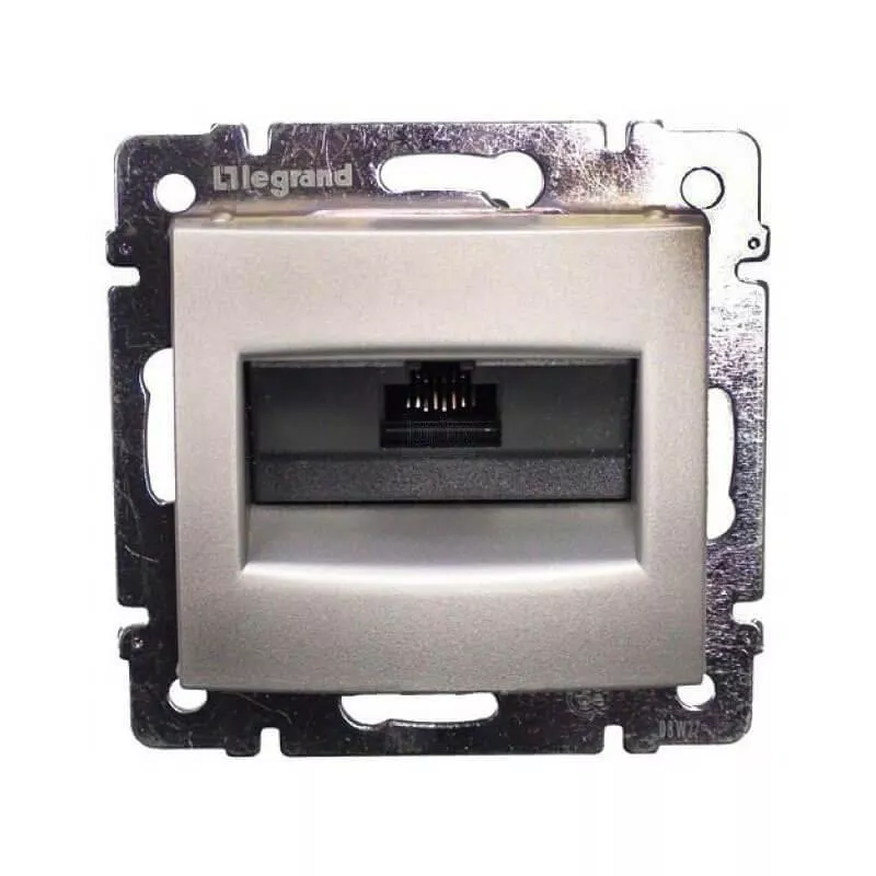 

Розетка компьютерная RJ45 Legrand Valena ISDN алюминий 770141
