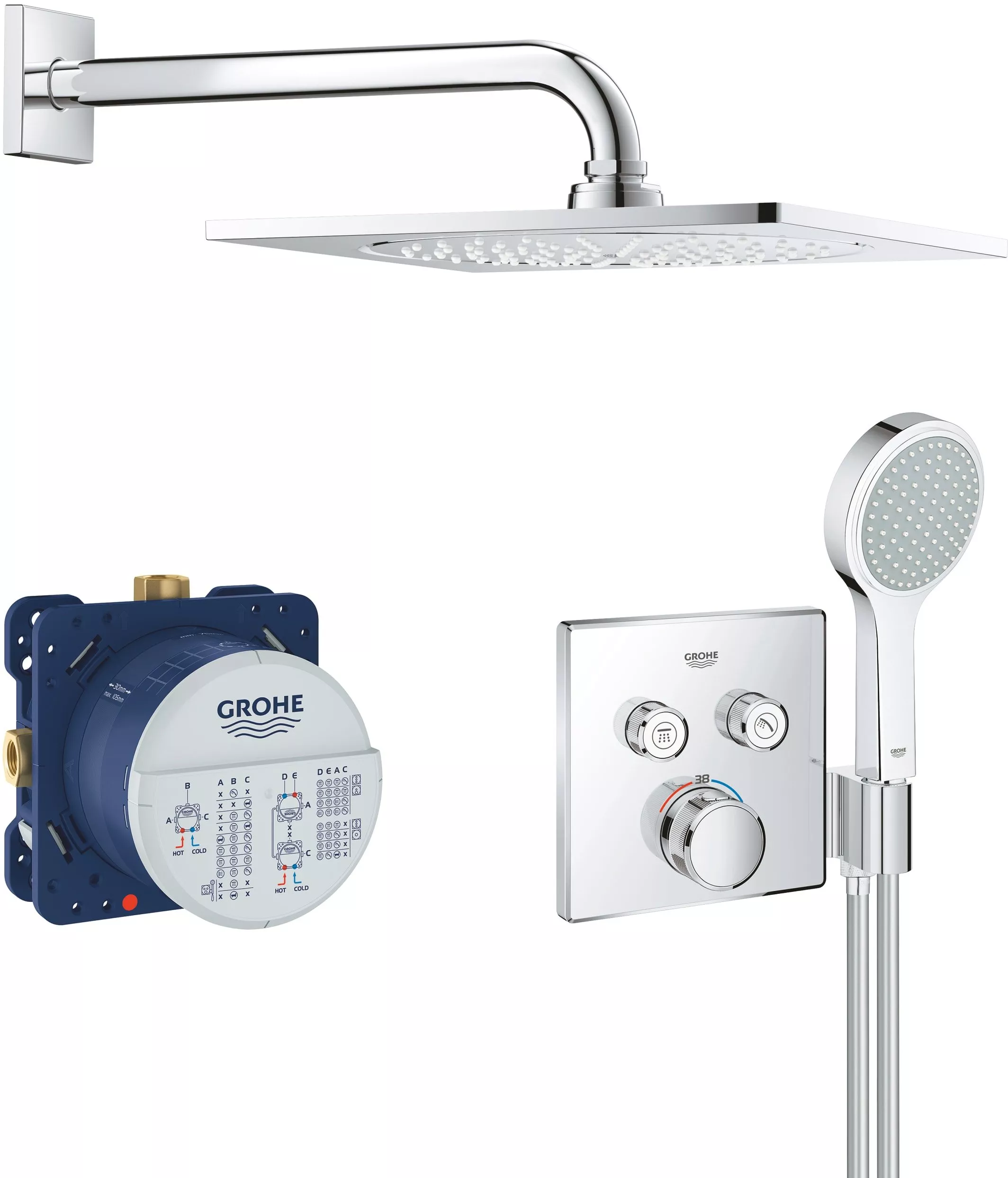 

Душевой комплект Grohe Grohtherm SmartControl 34742000 С ВНУТРЕННЕЙ ЧАСТЬЮ