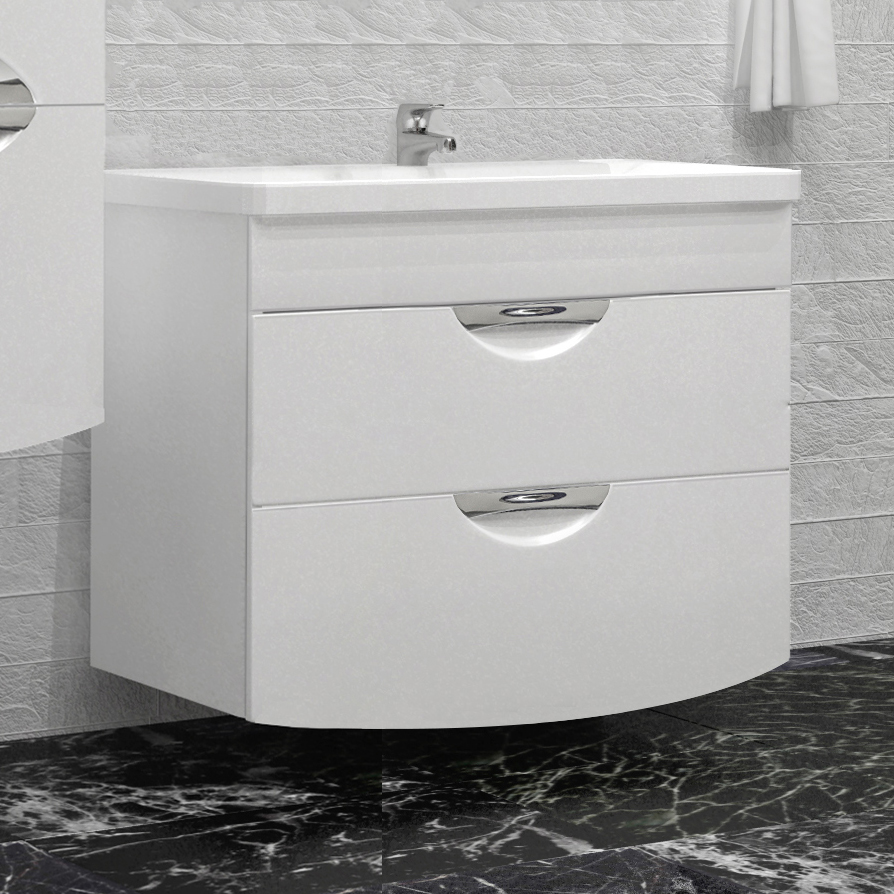 

Тумба с раковиной Style Line Жасмин-2 80 Люкс Plus, белая