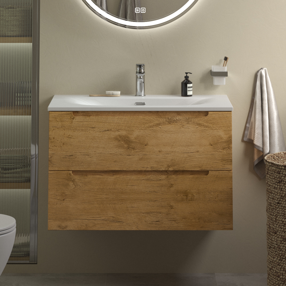 

Тумба с раковиной BelBagno Etna 39 80 rovere nature, раковина BB-8099-3-80