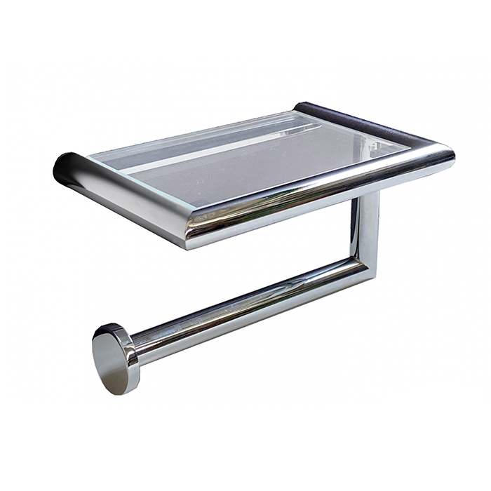 

3SC(Guy&Guy+) Держатель туалетной бумаги, с полочкой 15хh10х10 см, материал латунь, цвет Хром