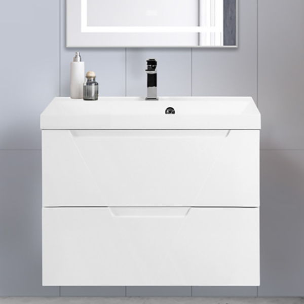 

Тумба с раковиной BelBagno Vittoria 80 подвесная, bianco lucido, белая глянцевая раковина