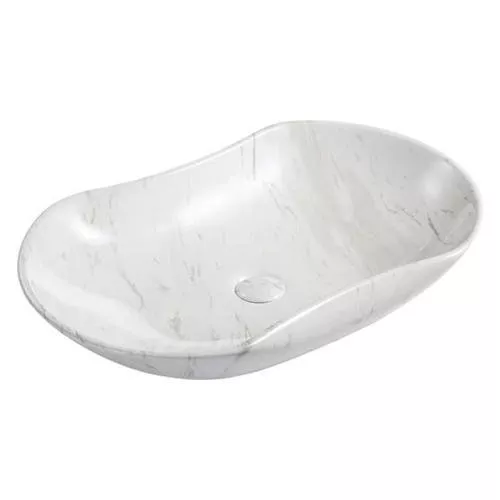 

Раковина накладная CeramaLux 66х42 503H012 белый, серый, под камень