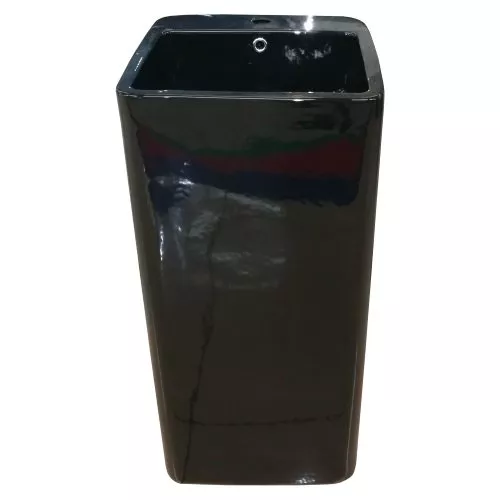 Напольные раковины  Santehnika Room Раковина напольная CeramaLux 40х40 P7004LВ черный глянец