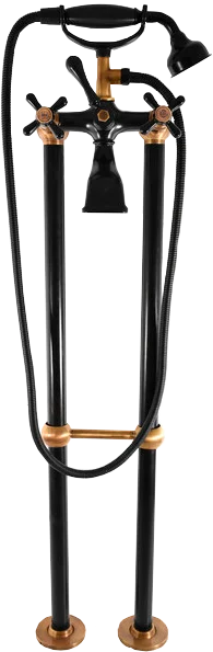 

Смеситель напольный для ванны Rav Slezak Morava retro черный матовый - бронза