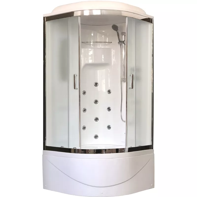 

Душевая кабина Royal Bath 100х100 хром стекло матовое с гидромассажем
