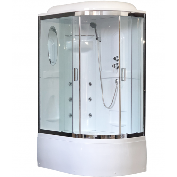 

Душевая кабина Royal Bath 120х80 левая хром стекло прозрачное с гидромассажем