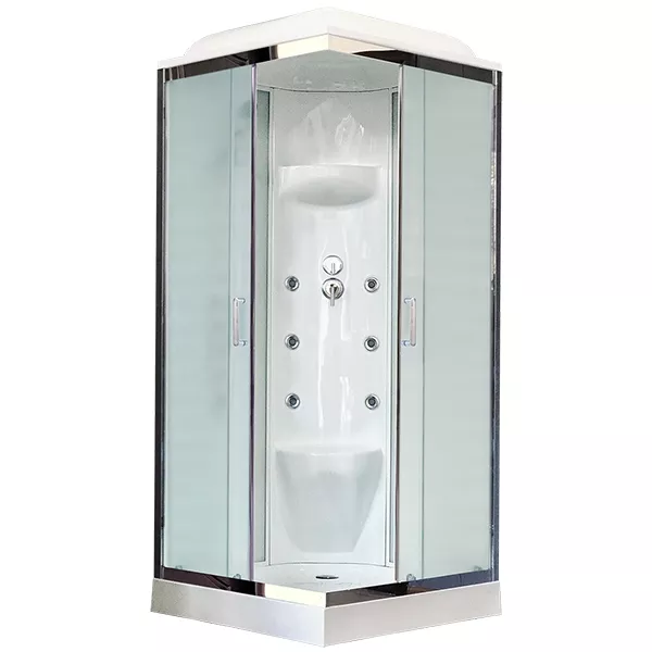   Santehnika Room Душевая кабина Royal Bath 90х90 хром стекло матовое с гидромассажем