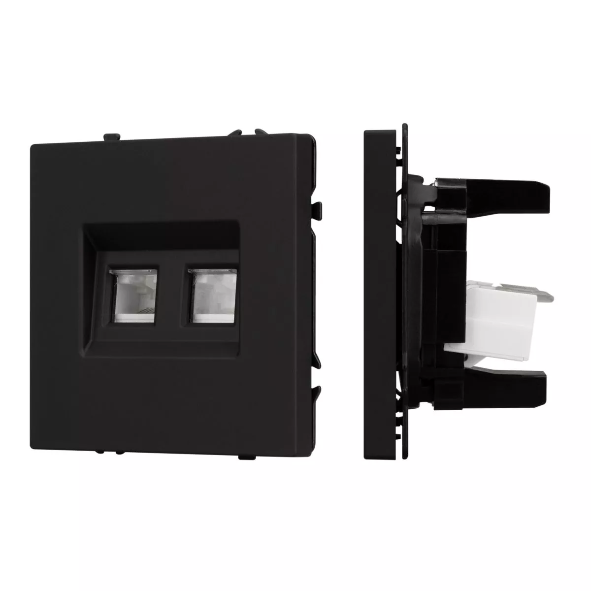 

Механизм сдвоенной телефонной розетки Arlight SCT-NOBE-MTL2-SFPL-BK (RJ-11, 4C) (Черный оникс) 054309
