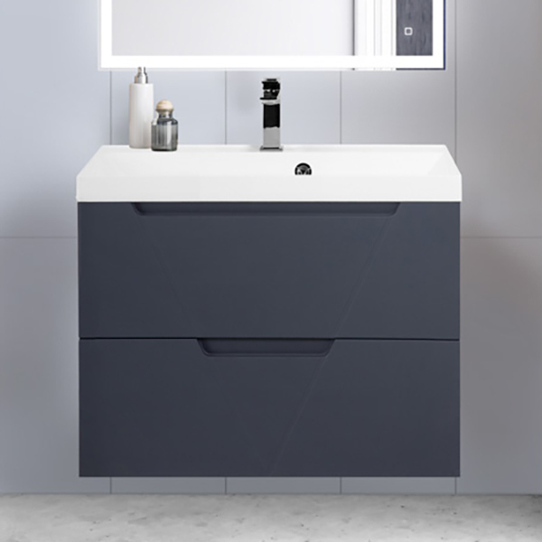 

Тумба с раковиной BelBagno Vittoria 80 подвесная, grigio opaco, белая глянцевая раковина