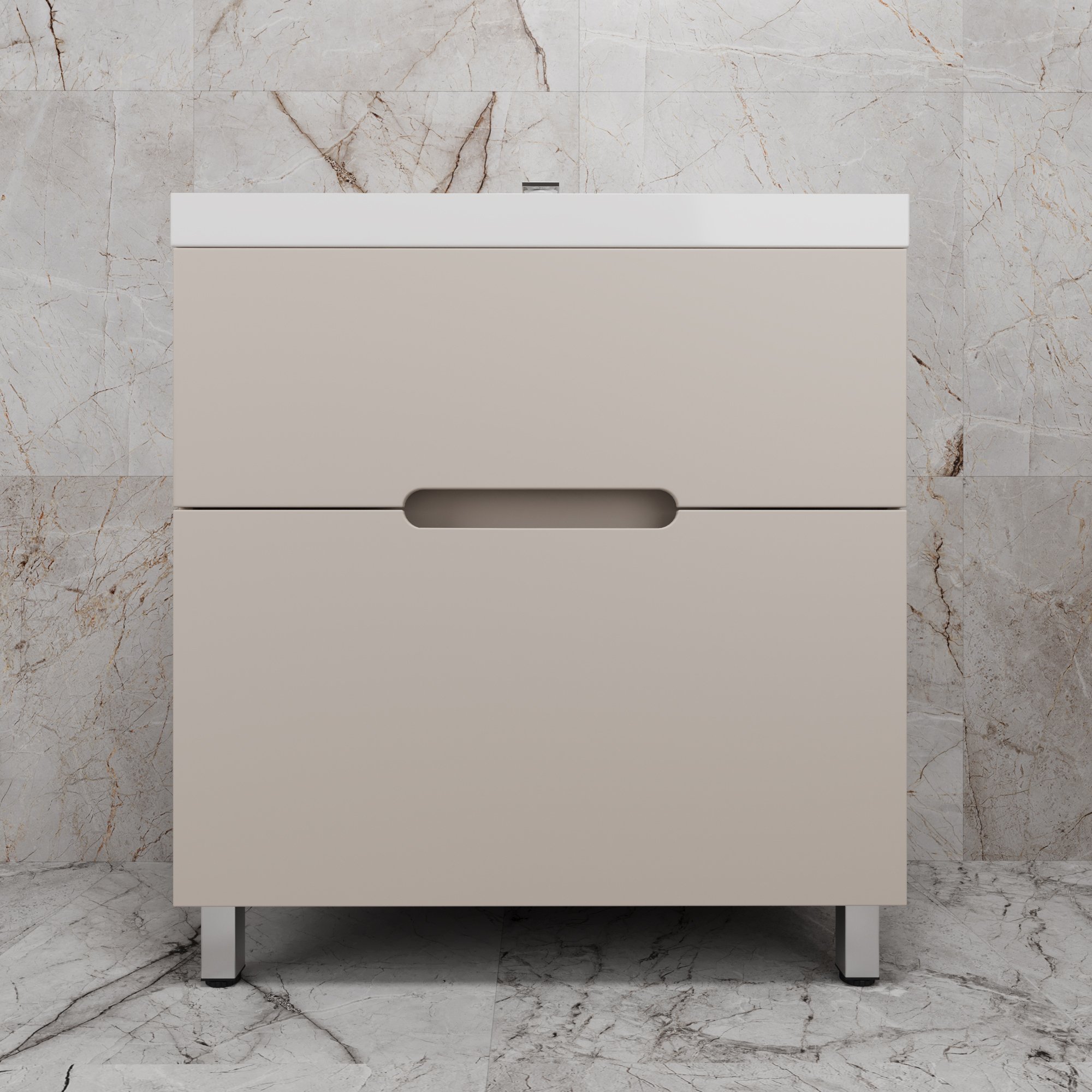 

Тумба напольная "Матис 80" под ASTI 80 (2 ящика), КРЕМ, ЭМАЛЬ