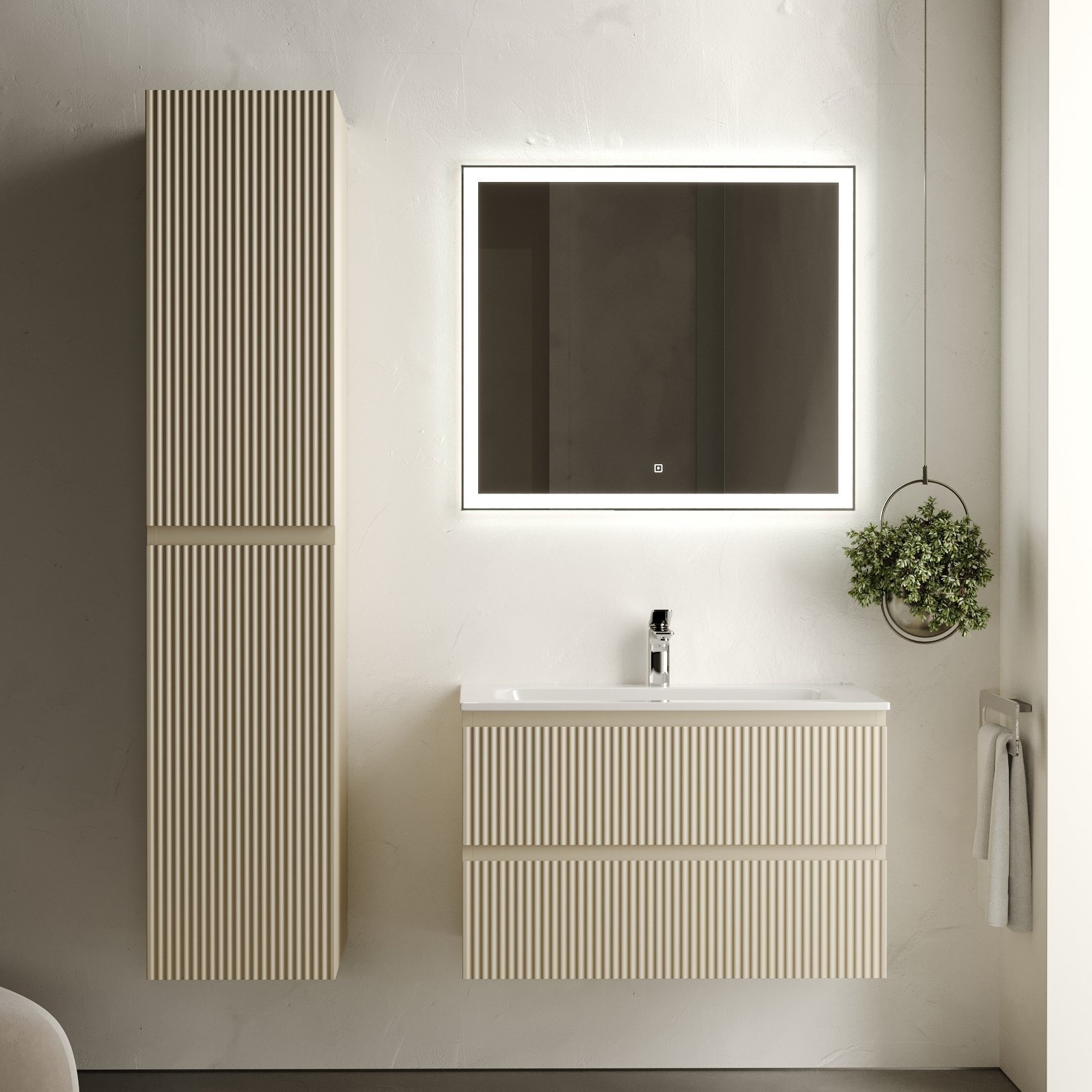 

Мебель для ванной комнаты Sancos Snob R 80 см, beige soft