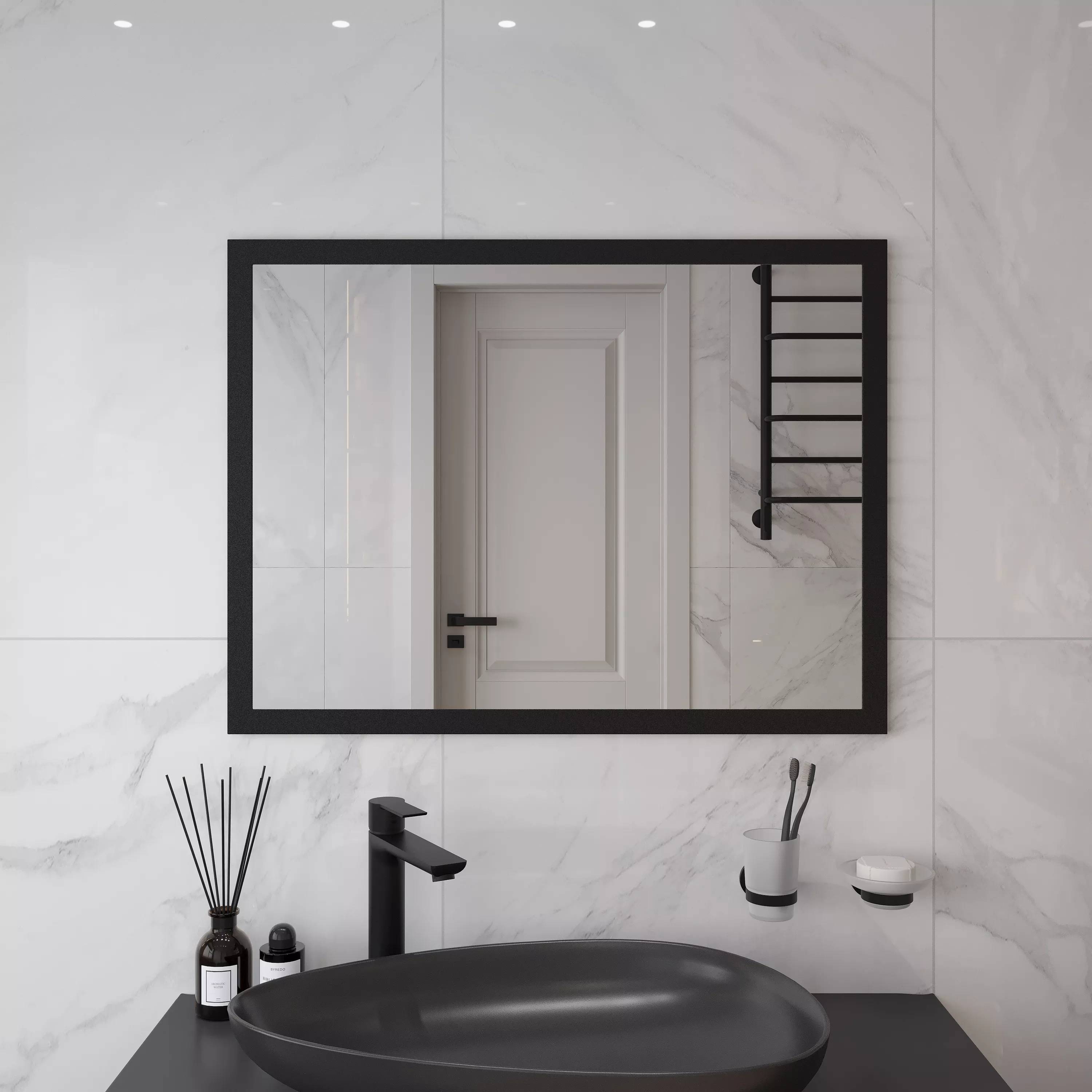 

Зеркало STWORKI Брамминг 60х80, черное