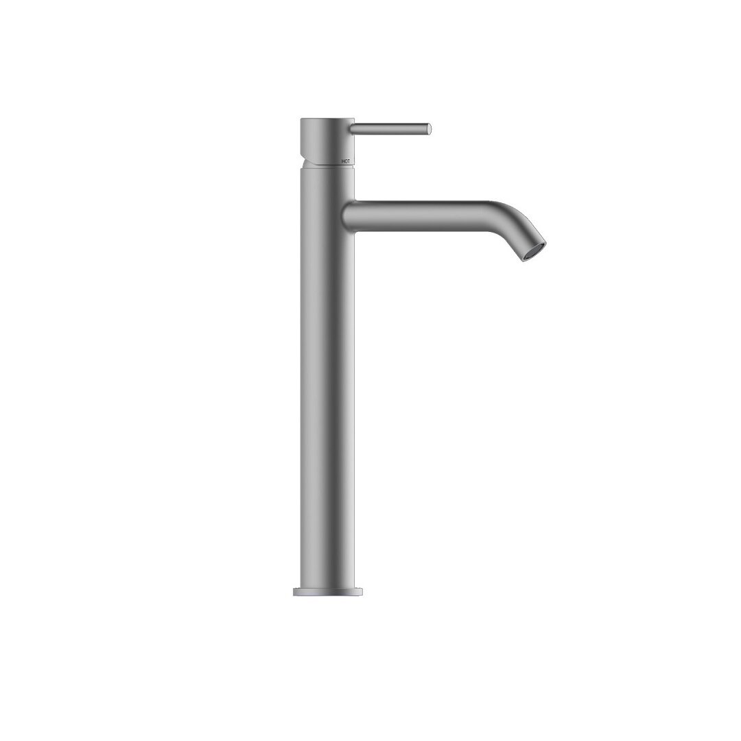 Bossini Teo-T смеситель для раковины, высокий, донный клапан Click-Clack, цвет Brushed Nickel