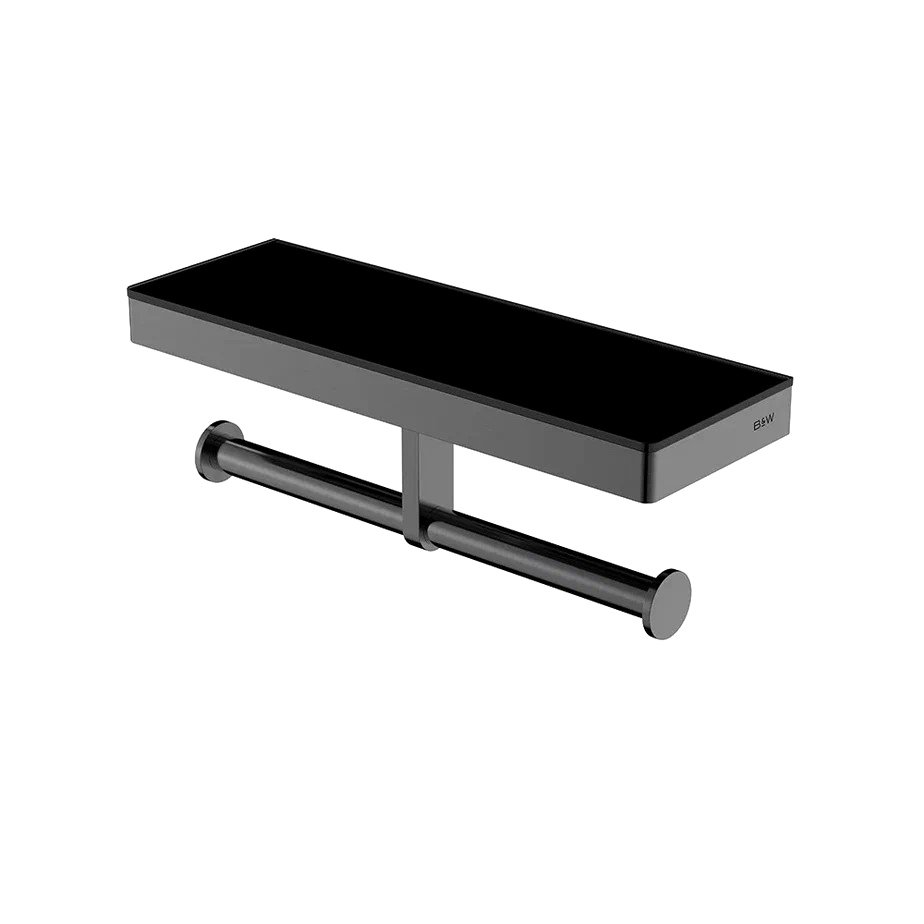 

Держатель туалетной бумаги Black&White Gravity 9622GM двойной, оружейная сталь