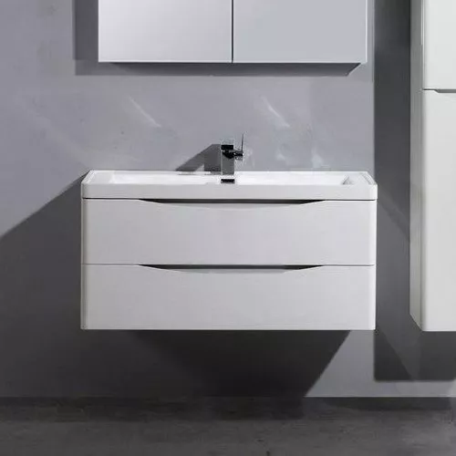 

Тумба с раковиной BelBagno Ancona-N 90 bianco lucido подвесная