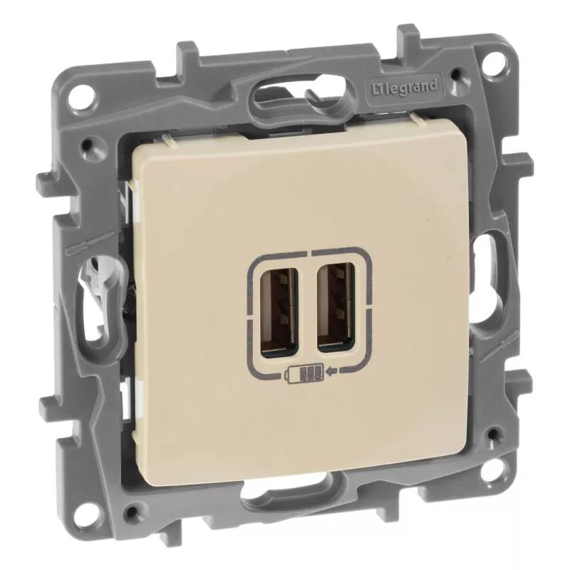 

Розетка 2хUSB Legrand Etika слоновая кость 672394