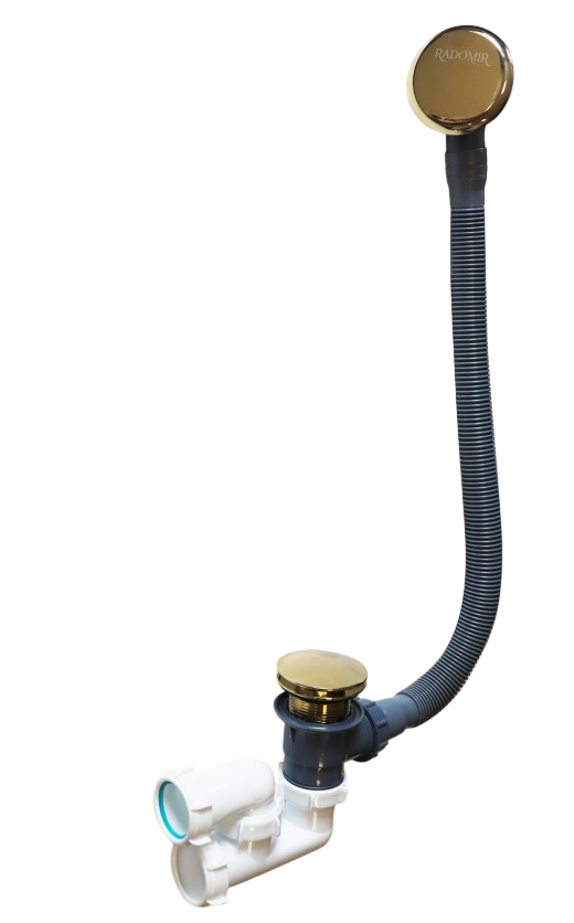 Слив-перелив для ванны Radomir 2-19-3-0-9-000 50 мм клик-клак золото с сифоном 4677₽