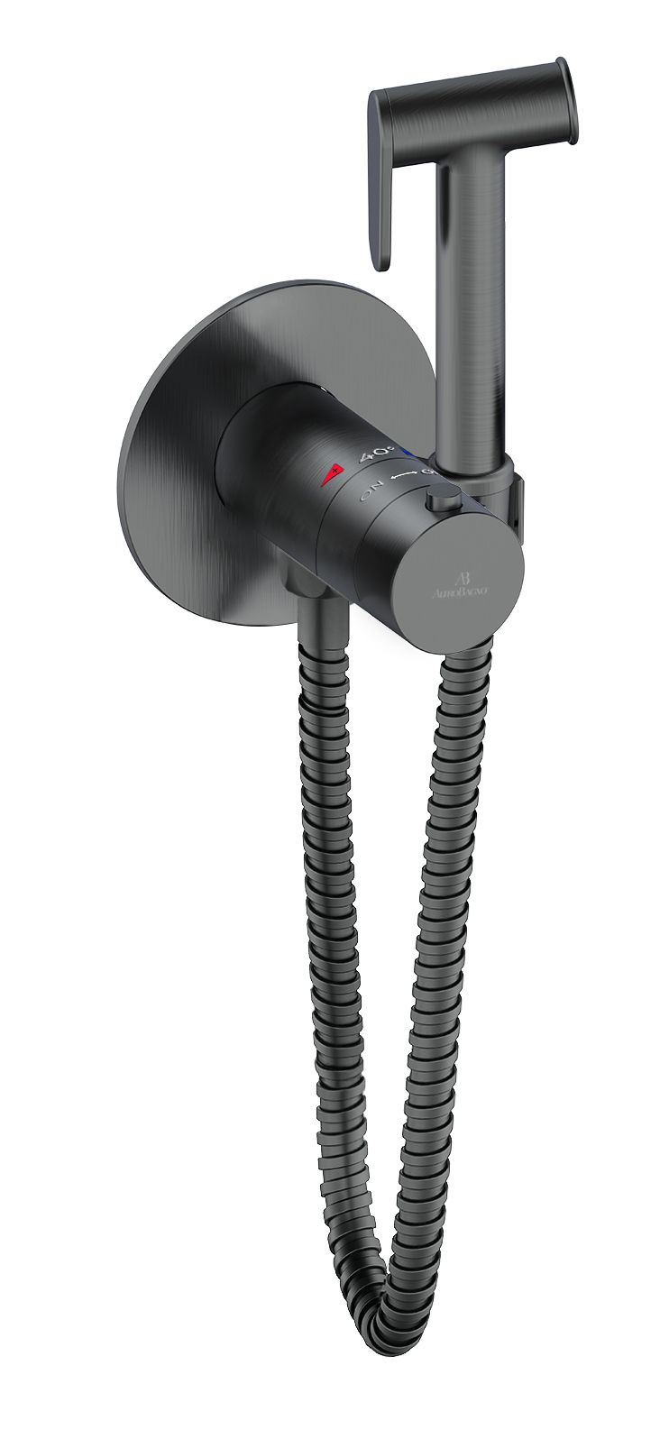 Гигиенический душ AltroBagno Oggetto AltroBagnoOggetto060404GM со смесителем, С ВНУТРЕННЕЙ ЧАСТЬЮ, оружейная сталь