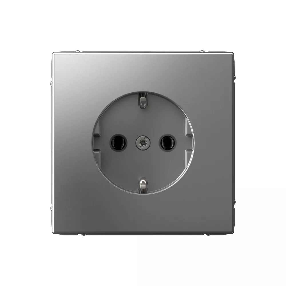 

Розетка с заземлением 16А Systeme Electric ArtGallery Сталь GAL000943S