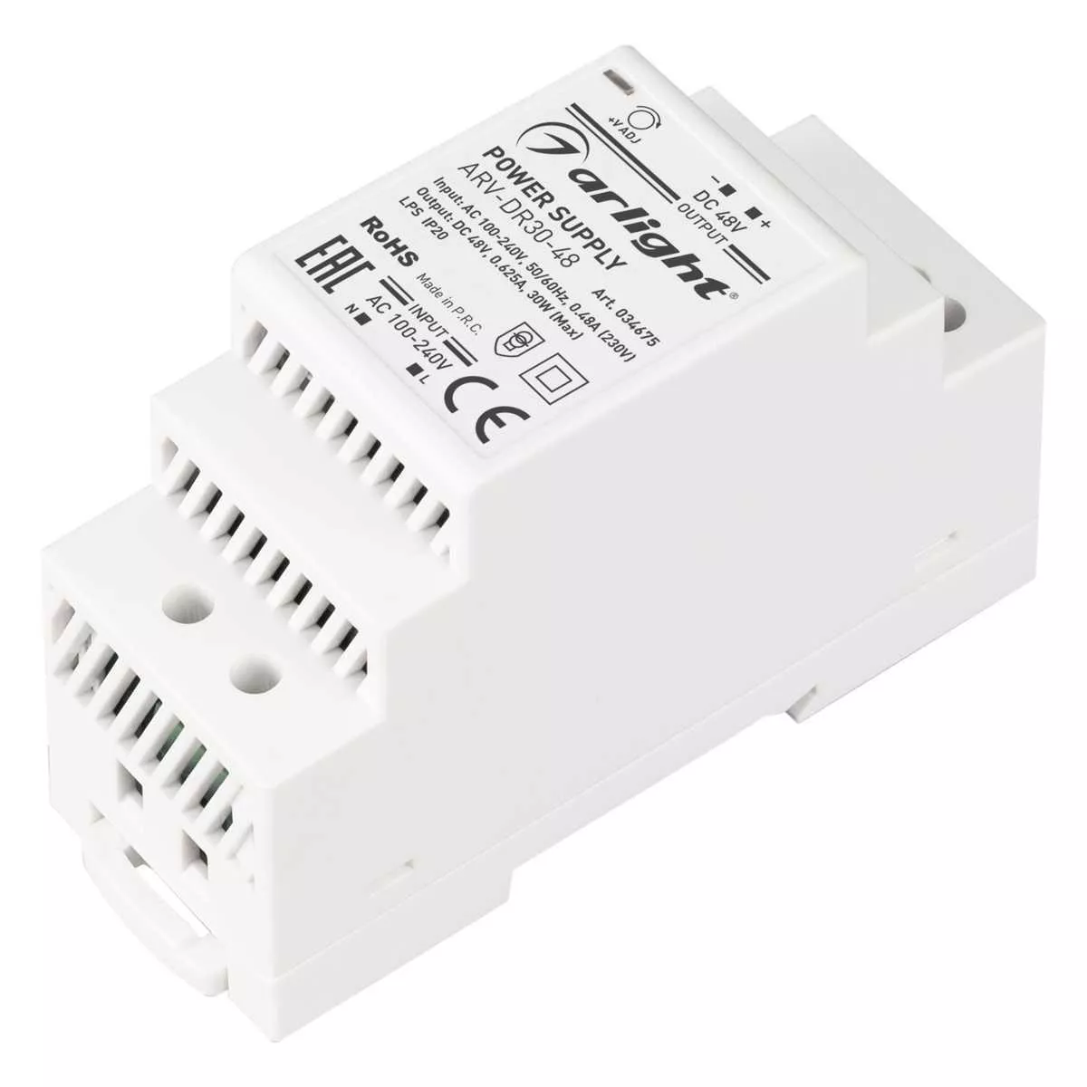 

Блок питания Arlight ARV-DR30-48 48V 30W IP20 0,6A 034675