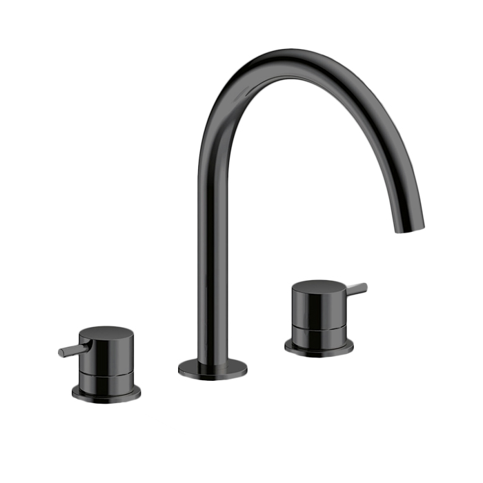 

ALMAR (Washbasin) Смеситель для раковины, на 3 отверстия, h 261 мм, излив 221 мм, латунь, Brushed PVD цвет Absolute Black