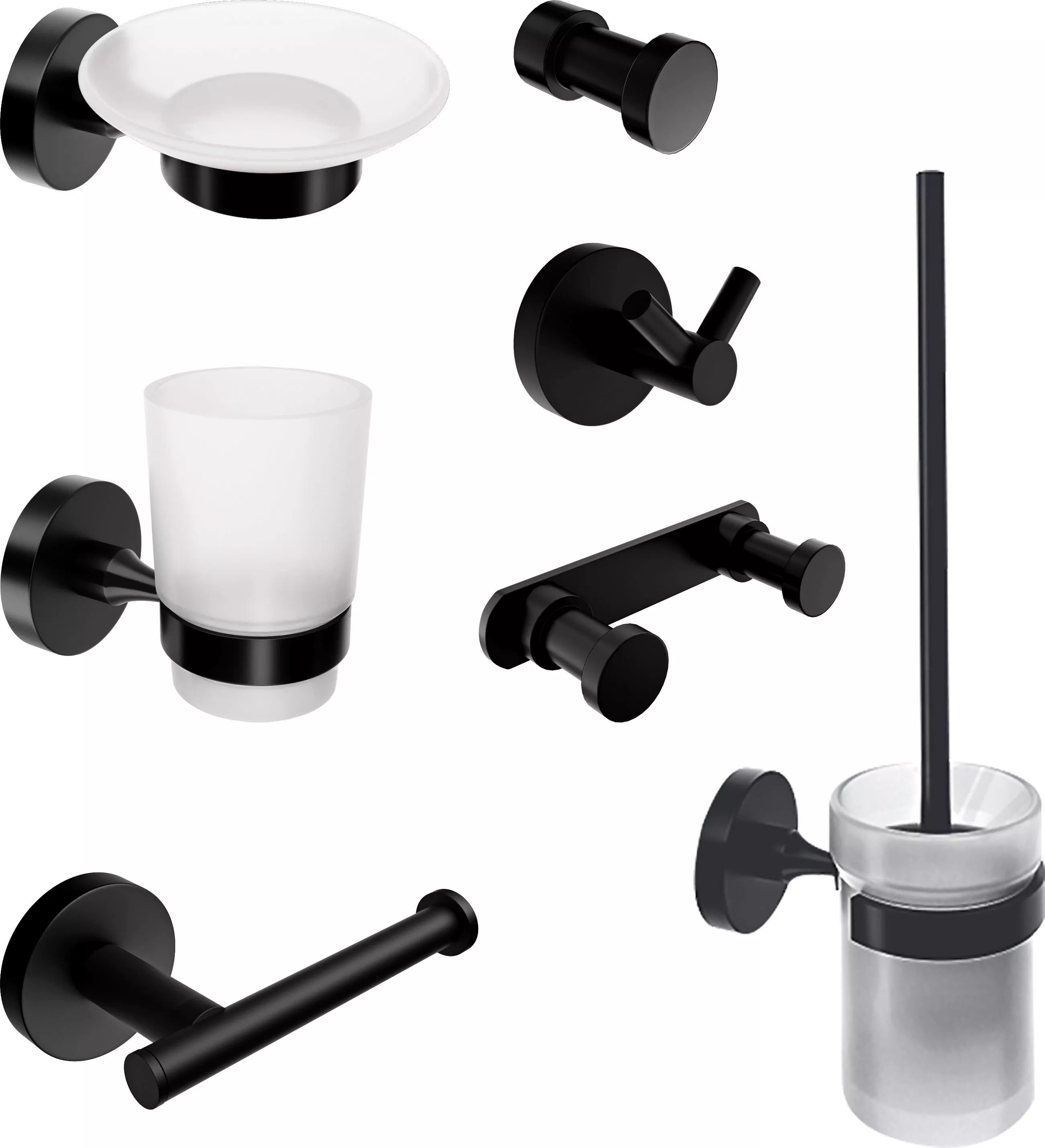 

Набор DECOR BANYO Alina Black A40 408 01 04 + A40 408 04 + A40 6009 04 + A40 408 02 04 + A40 405 04 + A40 406 04 + A40 407 04
