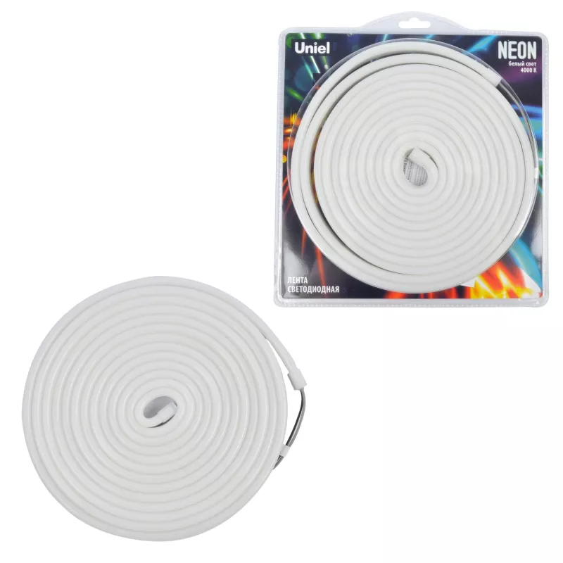 

Светодиодная гибкая герметичная лента Uniel ULS-N03-2835-100LED/m-8mm-IP67-DC12V-11W/m-5M-4000K UL-00009094