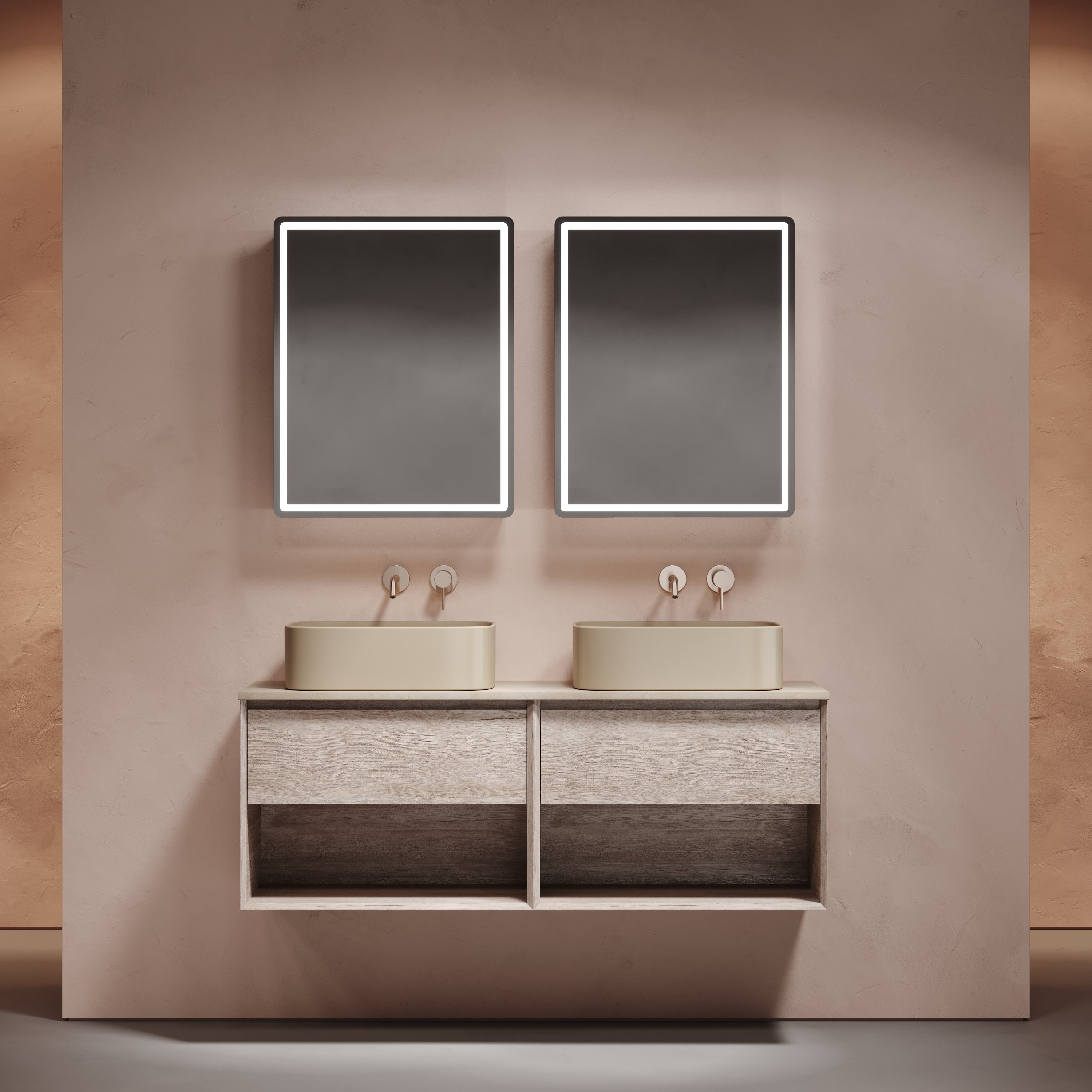 

Мебель для ванной комнаты Sancos Marmi 1.0 140 дуб галифакс натуральный, столешница бежевая TT140A2, раковина CN6052MC