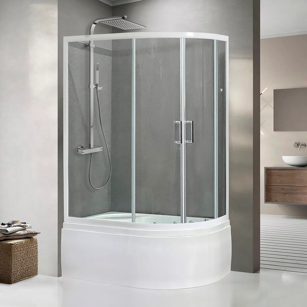 Душевой уголок Royal bath  120 см (RB 8120BK-T L), цвет белый