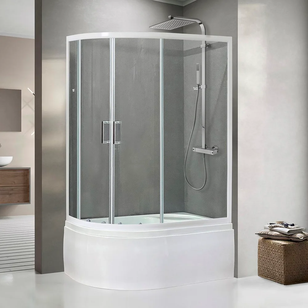 Душевой уголок Royal Bath RB 8120BK-T-R, цвет белый