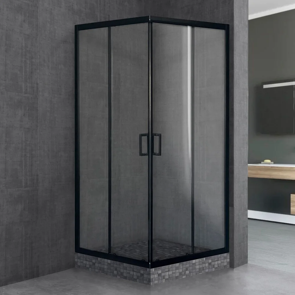 

Душевой уголок Royal Bath HPD 100x100 профиль черный стекло прозрачное