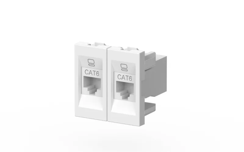

Розетка компьютерная двухместная (Cat 6) ELBI Moda Vox 611-040232-248