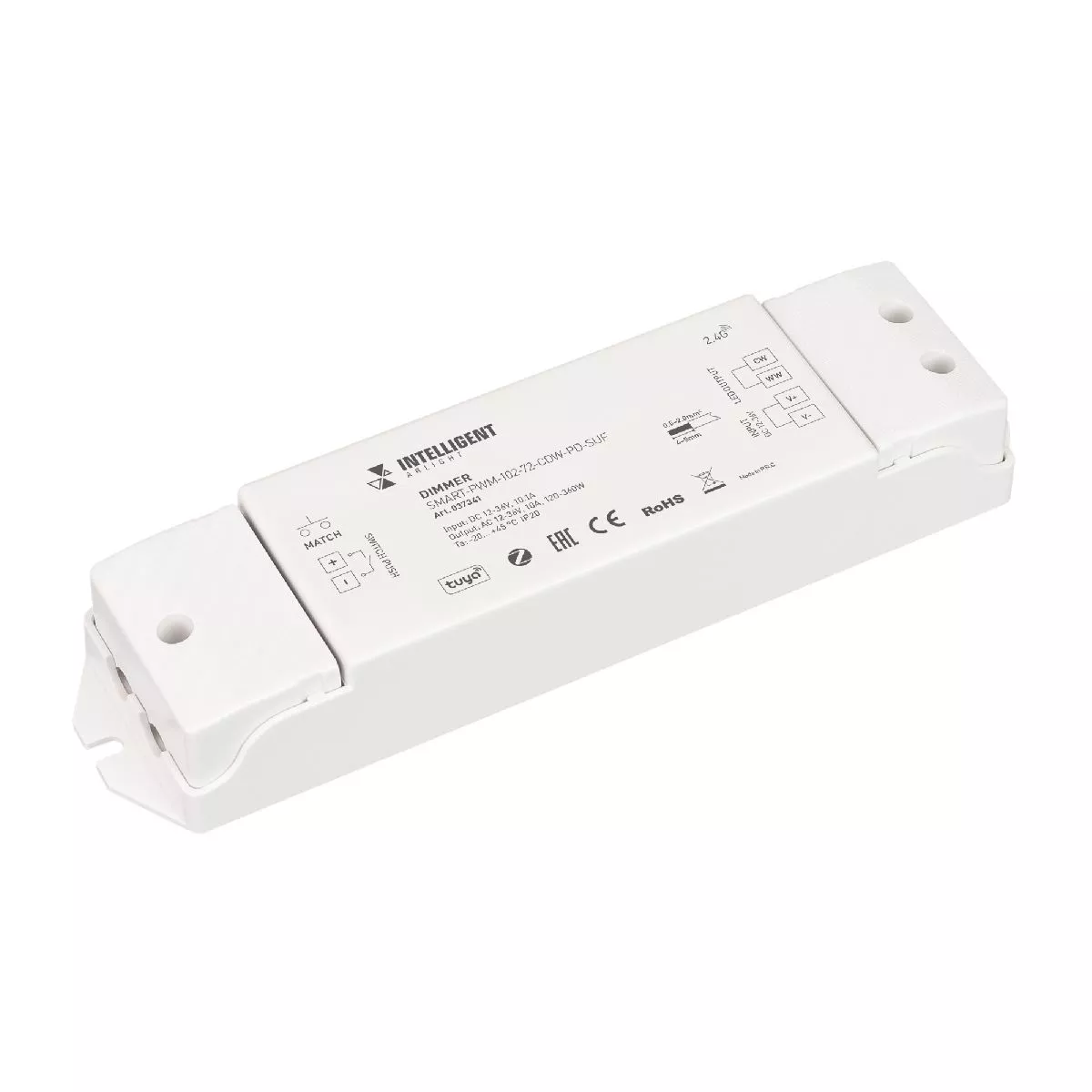 

Диммер Arlight SMART-PWM-102-72-CDW-PD-SUF (12-36V, 2x5A, ZB, 2.4G) 037341