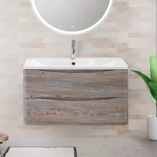 

Тумба с раковиной BelBagno Acqua 80 подвесная, pino scania