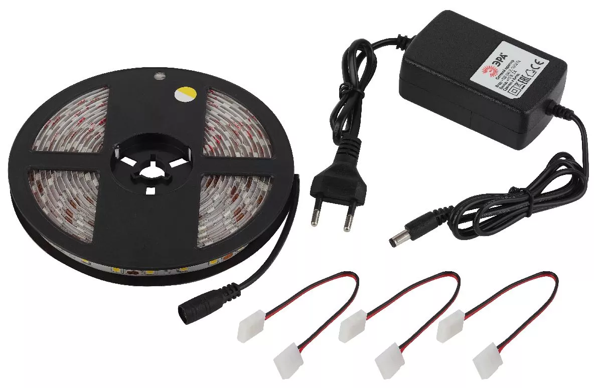 

Комплект светодиодной ленты Эра 12В 5050 14,4Вт/м 2700K 5м IP65 5050kit-14,4-60-12-IP65-2700-5m Б0043069