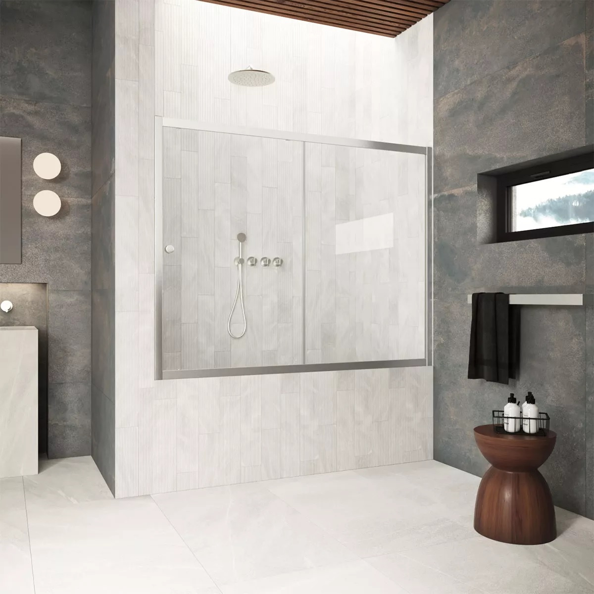 

Шторка на ванну Vegas Glass ZV Protec 190 04 01 профиль никель, стекло прозрачное