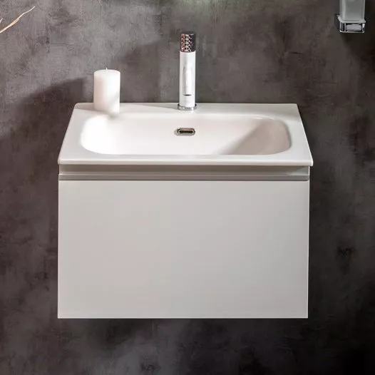 

Тумба с раковиной Armadi Art Vallessi 60 белый глянец