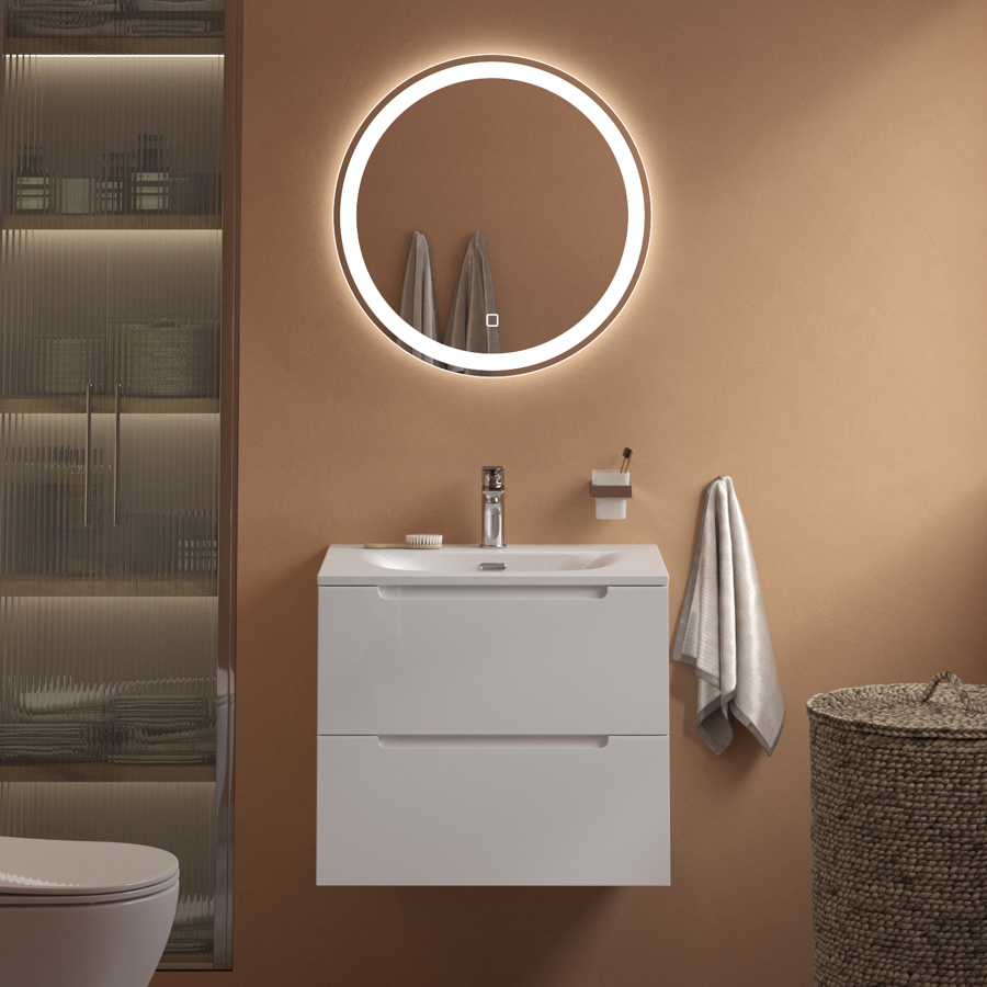 

Мебель для ванной комнаты BelBagno Etna 60 bianco lucido, раковина BB-8099-60